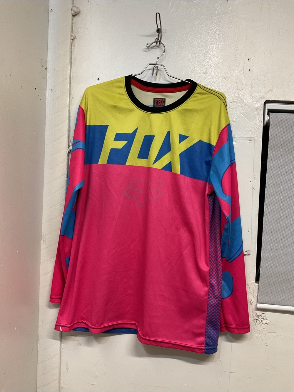 Fox dirt bike racing jersey pink and yellow size L